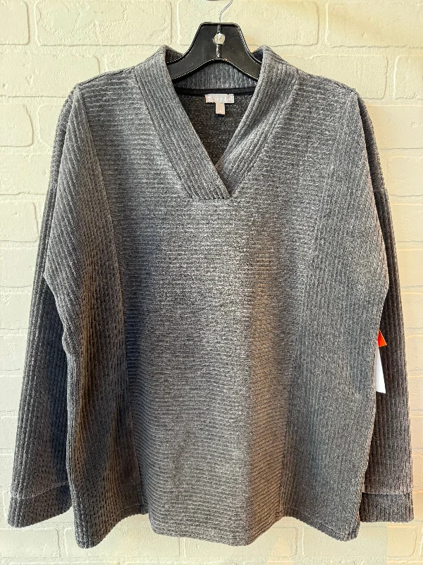 Men's Hoodies with Contrast StitchingSweatshirt Crewneck By Talbots In Grey, Size: L Men's Hoodies with Contrast StitchingSweatshirt Crewneck By Talbots In Grey, Size: L