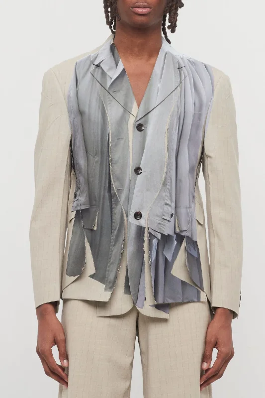 Fashionable Men's Denim JacketsComme Des Garçons Homme Plus Tromp-L'œil Blazer In Beige