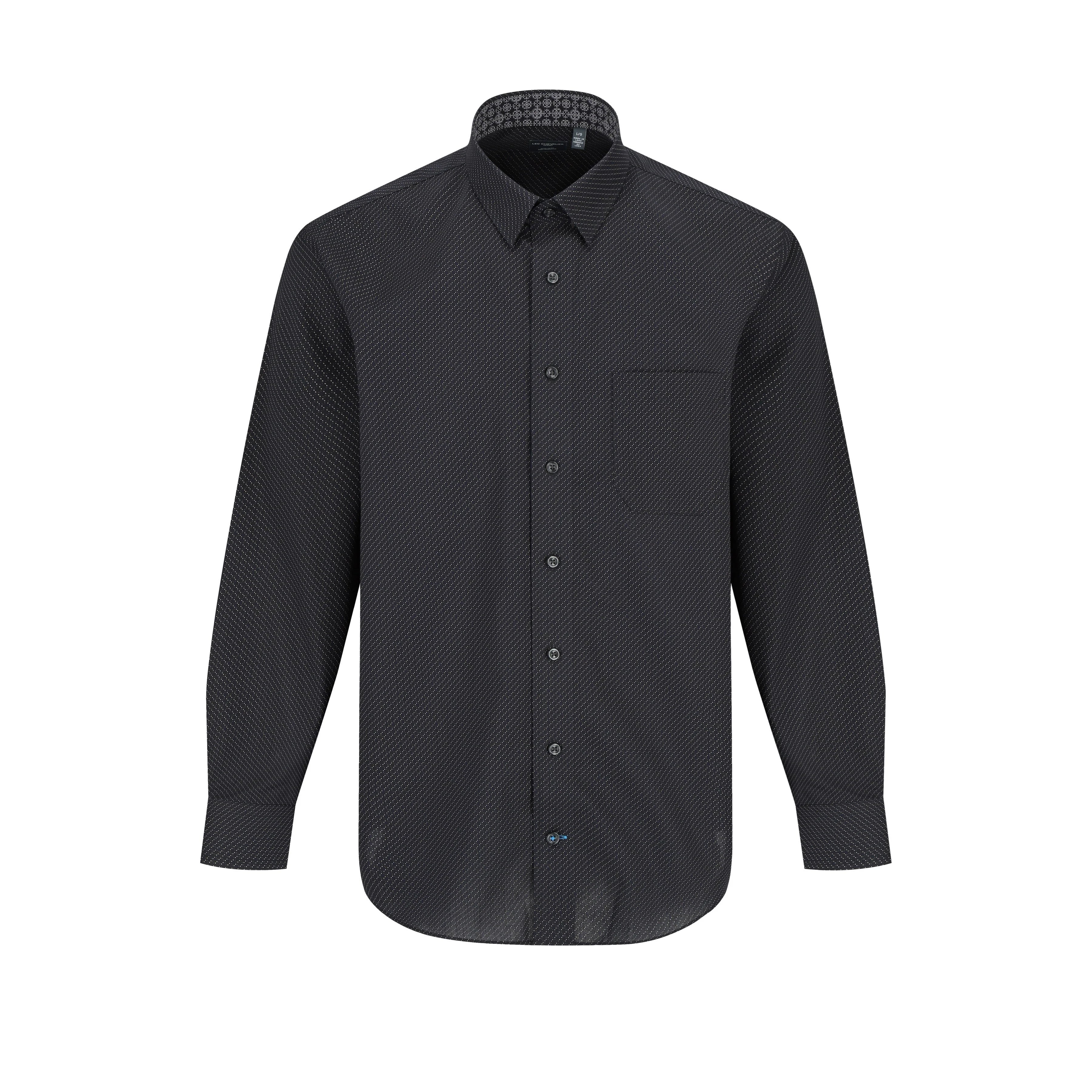 Men's Patterned Dress Shirts for a Unique TwistLeo Chevalier Long Sleeve Sport Shirt - Black 623451 0998 Men's Patterned Dress Shirts for a Unique TwistLeo Chevalier Long Sleeve Sport Shirt - Black 623451 0998