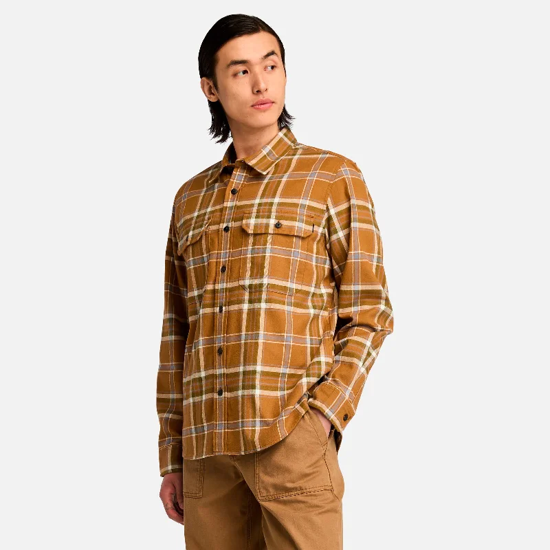 Men's Travel Shirts for Easy PackingMen's Flap Pocket Plaid Overshirt