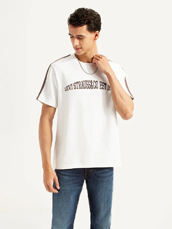 Men's Dressy Shirts for Formal EventsMen's Typographic Crew Neck T-shirt