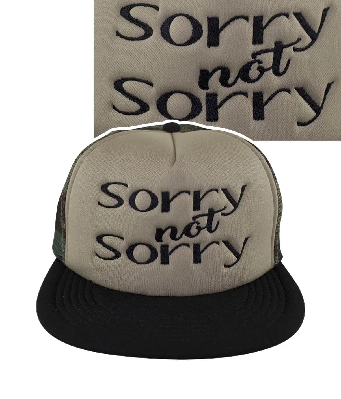 Warm Winter Beanies"Sorry not Sorry" Camo Foam Trucker Hat