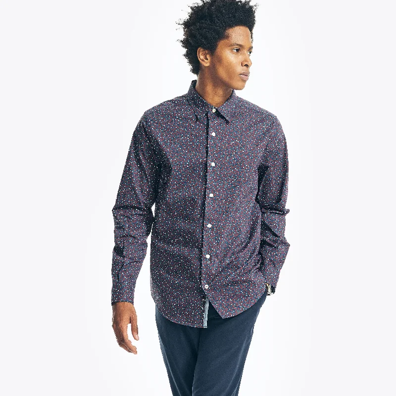 Men's Smart Casual Shirts for Business Casual SettingsNautica Mens Navtech Trim Fit Printed Shirt Men's Smart Casual Shirts for Business Casual SettingsNautica Mens Navtech Trim Fit Printed Shirt