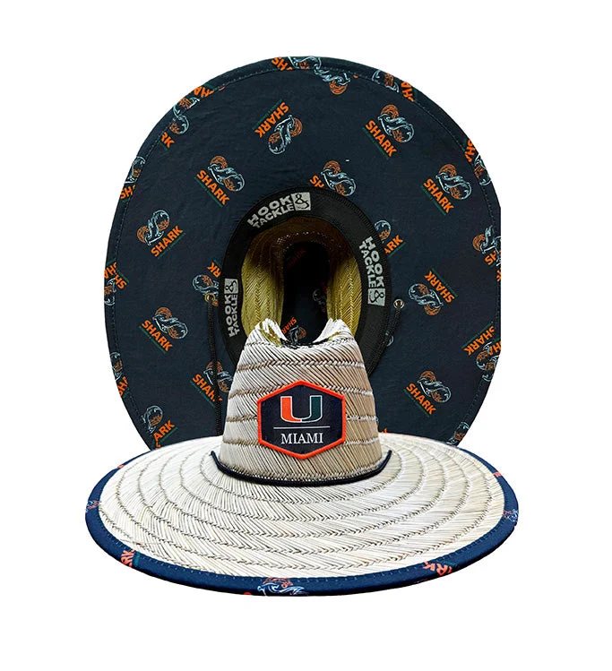 Formal Derby CapsUniversity of Miami Logo Straw Hat