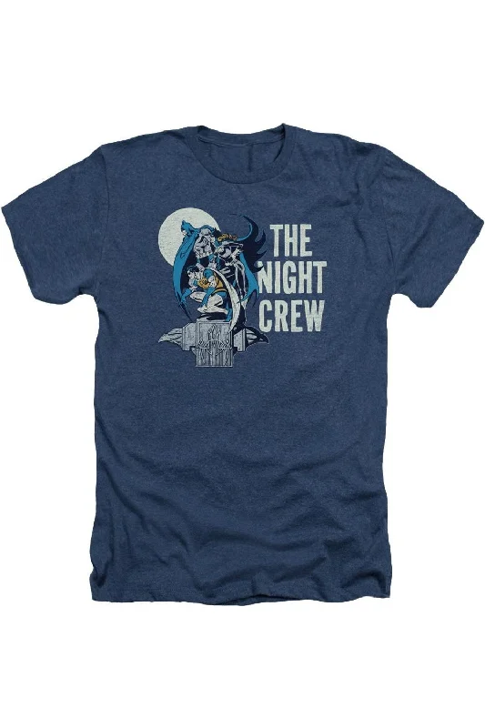 Men's Shirts with Adjustable HemlinesDC Comics Night Crew Adult Heather Tee / T-Shirt Men's Shirts with Adjustable HemlinesDC Comics Night Crew Adult Heather Tee / T-Shirt
