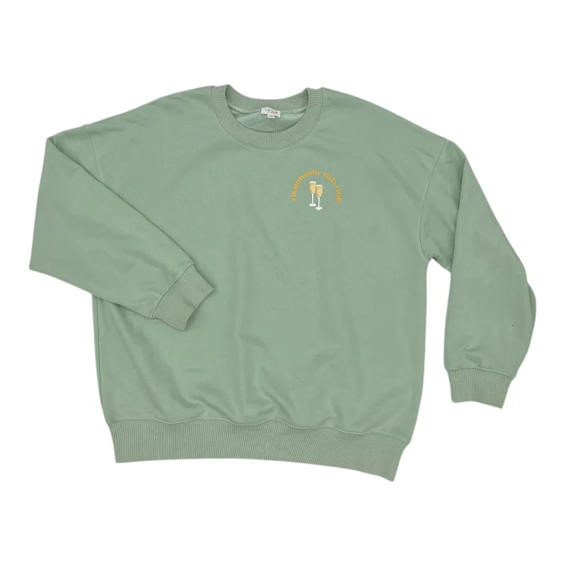 Men's Hoodies with Vintage StyleSweatshirt Crewneck By Le Lis In Green, Size:L
