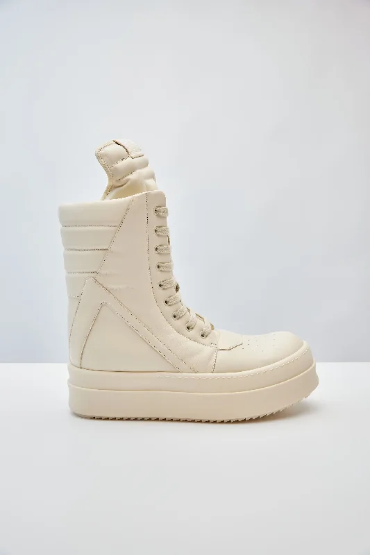 Essential Men's Puffer JacketsRick Owens Mega Geobasket in Milk
