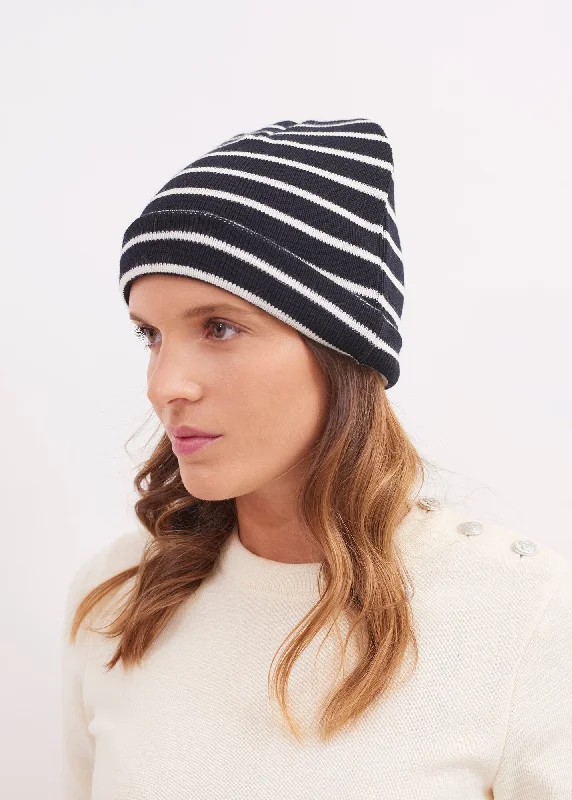 Oversized Bucket HatsCartier striped sailor hat - in soft wool (NAVY/ECUME)