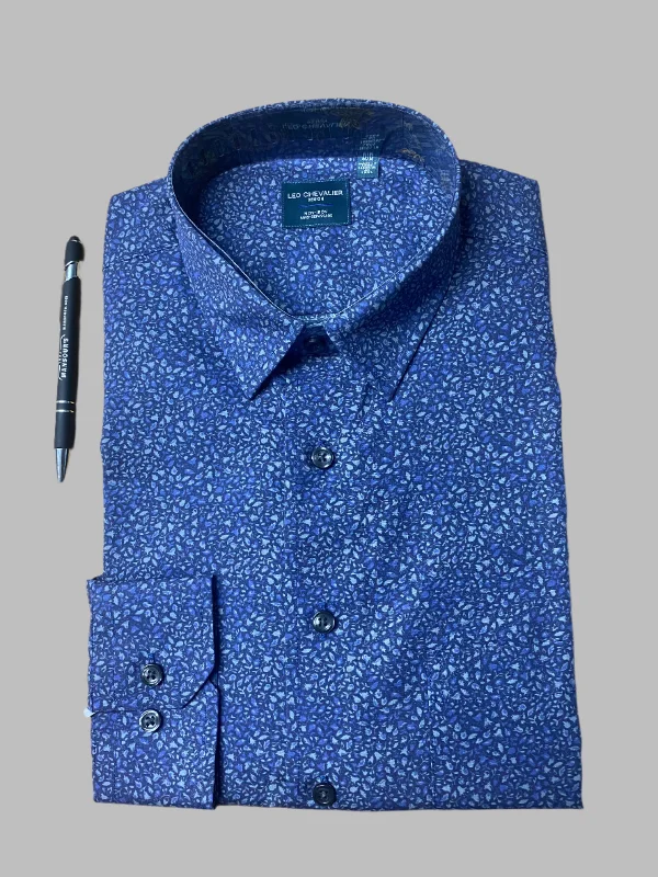 Men's Designer Dress Shirts for High-End FashionLeo Chevalier Non Iron Hidden Button Sport Shirt Navy 623472 1998 Men's Designer Dress Shirts for High-End FashionLeo Chevalier Non Iron Hidden Button Sport Shirt Navy 623472 1998