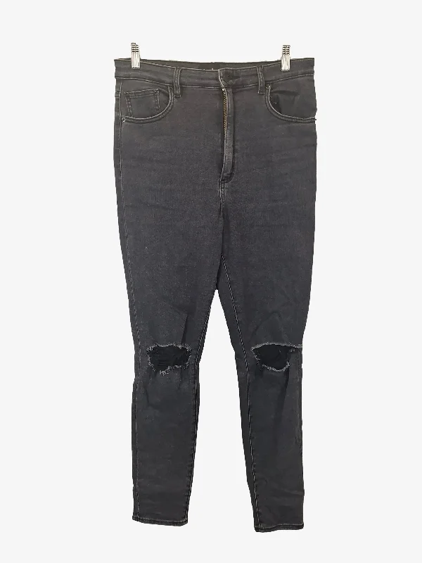 Yoked Back Men's JeansLee High-licks Crop Skinny Distressed Denim Jeans Size 14