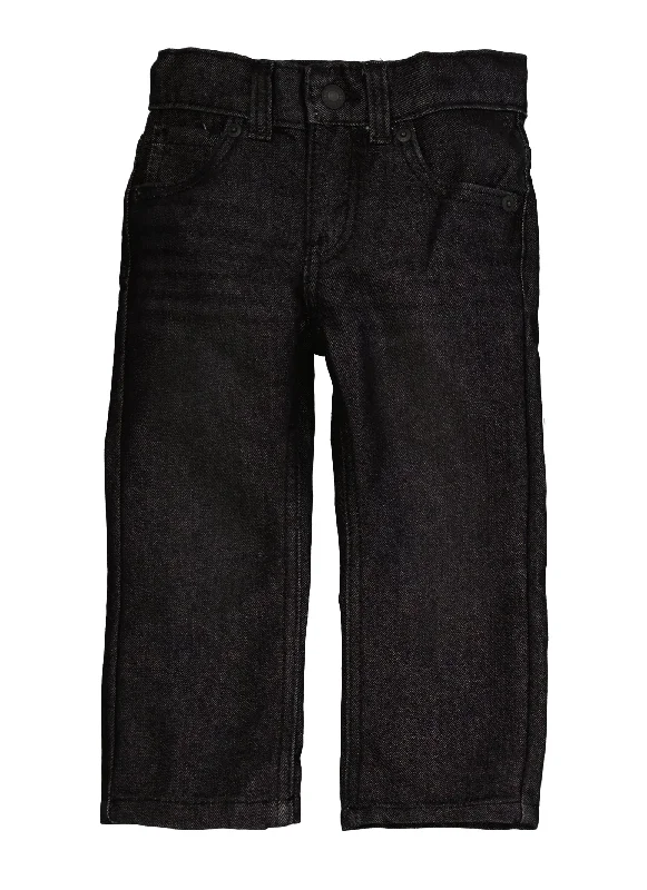 Leather Patch Embellished Men's JeansToddler Boys Levis Solid Straight Leg Jeans