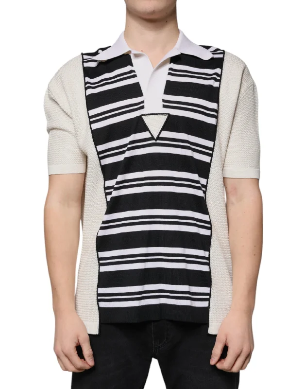 Men's Shirts with Adjustable HemlinesDolce & Gabbana multi Stripe Colla Polo Men's T-shirt Men's Shirts with Adjustable HemlinesDolce & Gabbana multi Stripe Colla Polo Men's T-shirt