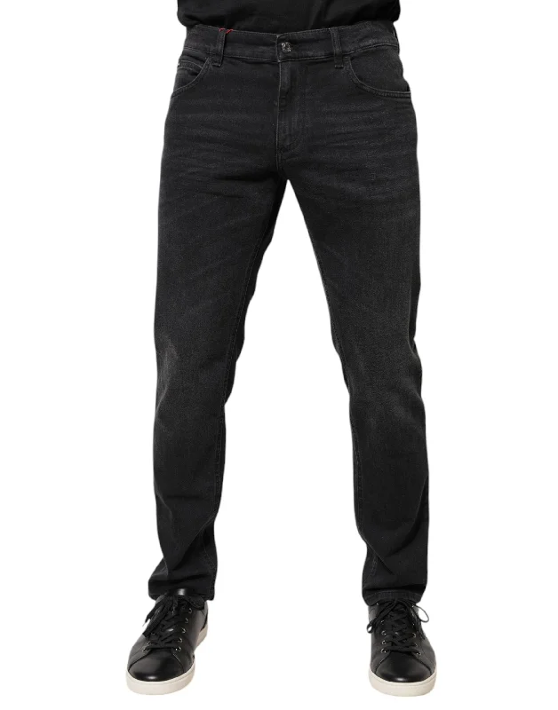 Classic Blue Men's JeansDolce & Gabbana Cotton Logo Plaque Regular blue Men's Jeans