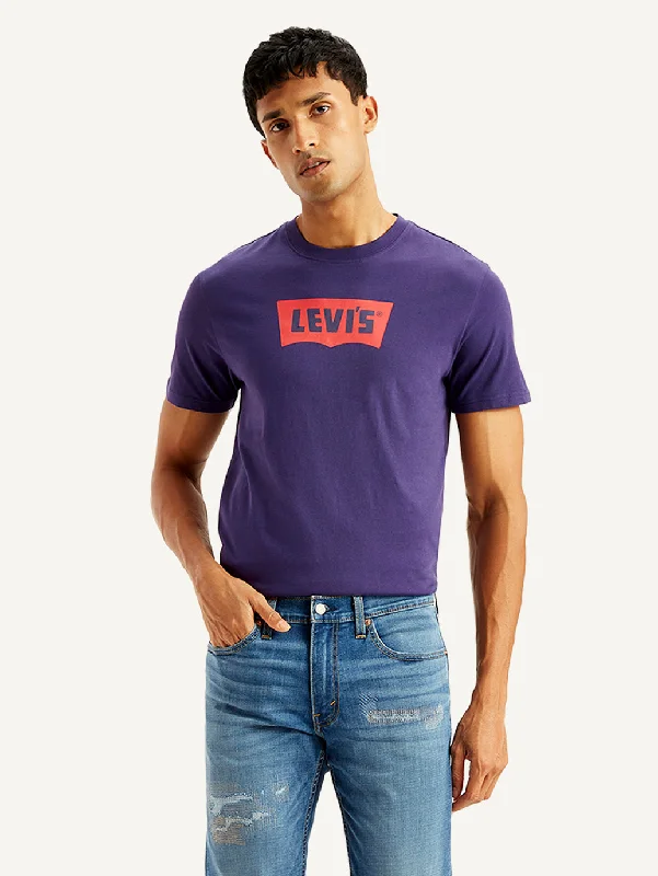 Men's Three-Quarter Sleeved TopsMen's Brand Logo Regular Fit T-Shirt