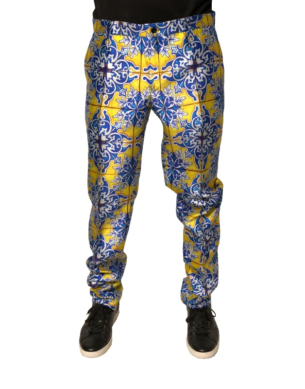 Premium Men's JeansDolce & Gabbana multi MajolicaSilk Skinny Men's Pants (Pre-Owned) Premium Men's JeansDolce & Gabbana multi MajolicaSilk Skinny Men's Pants (Pre-Owned)