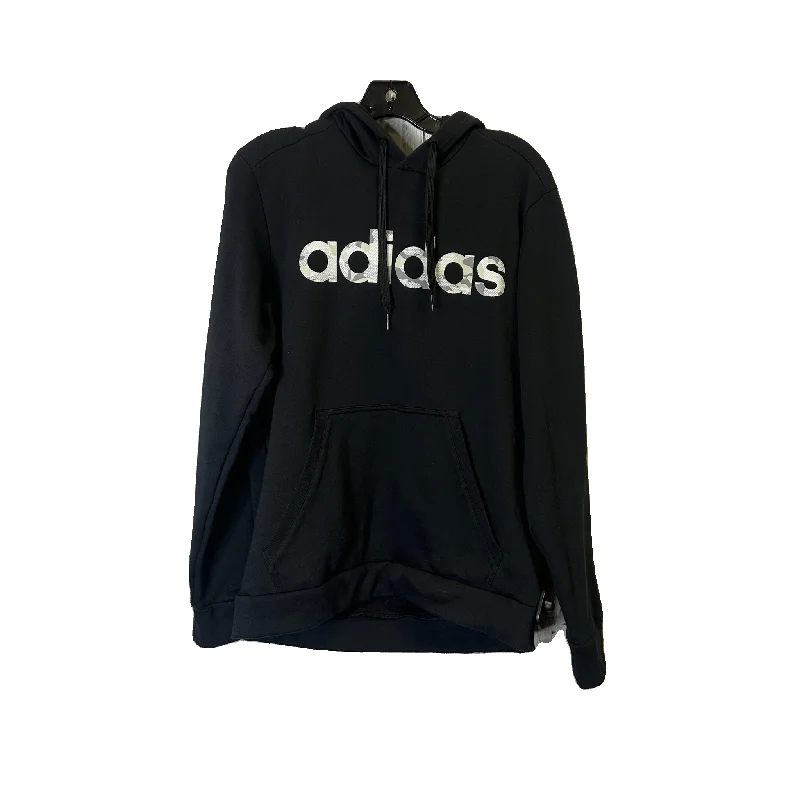Men's Hoodies for LoungingAthletic Sweatshirt Hoodie By Adidas In Black, Size: M