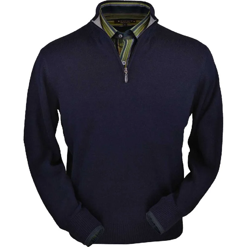Men's Sweaters for Dressy EventsRoyal Alpaca Half-Zip Mock Neck Sweater in Navy by Peru Unlimited Men's Sweaters for Dressy EventsRoyal Alpaca Half-Zip Mock Neck Sweater in Navy by Peru Unlimited