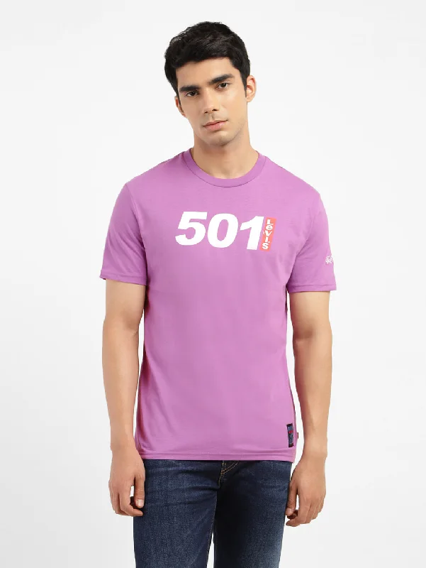 Men's Shirts with Pin CollarsMen's Printed Slim Fit T-shirt Purple