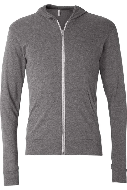 Men's Shirts with Button-Down PocketsBELLA + CANVAS Triblend Lightweight Full-Zip Hooded Long Sleeve Tee Men's Shirts with Button-Down PocketsBELLA + CANVAS Triblend Lightweight Full-Zip Hooded Long Sleeve Tee