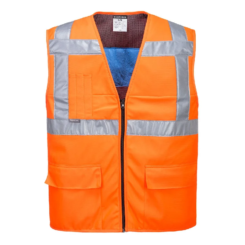 Men's Coats with Multi-Pocket DesignPortwest CV02 Hi Vis Cooling Vest