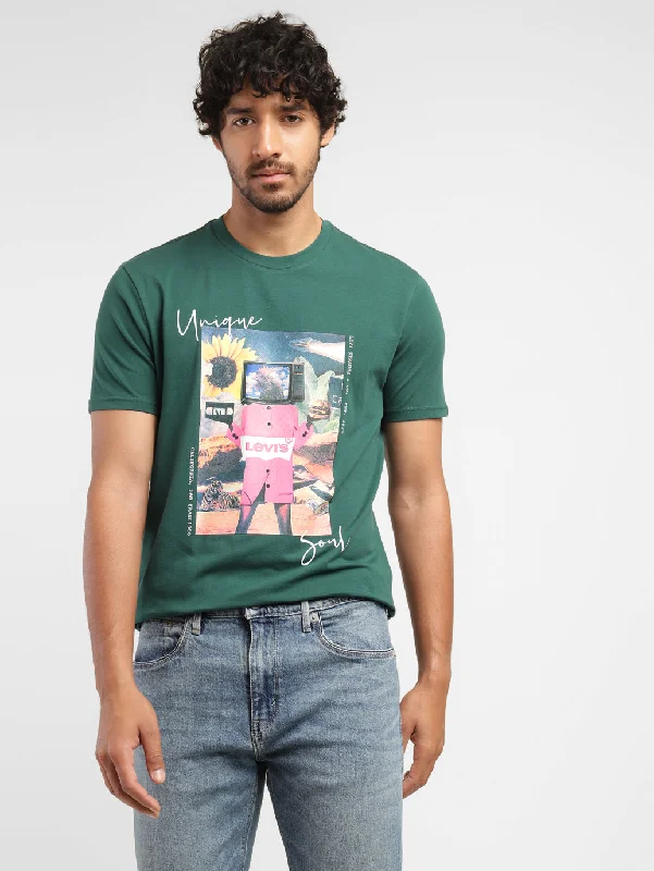 Men's Shirts with Logo EmbossmentsMen's Graphic Print Slim Fit T-shirt