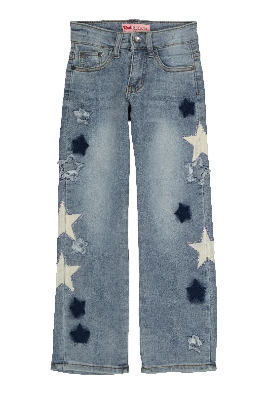 Oversized Relaxed-Fit Men's JeansGirls Star Print Jeans