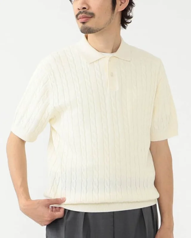 Versatile Men's Tank TopsKnit Cable Polo Shirt