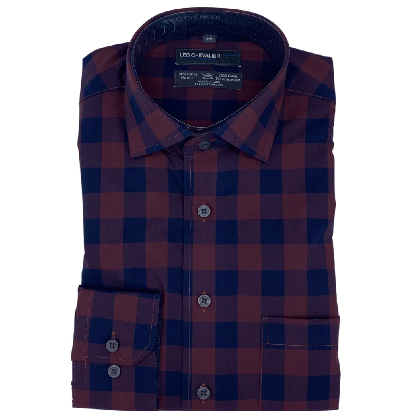 Men's Patterned Casual Shirts for Relaxed StylingLeo Chevalier 100% Cotton Long Sleeve Sport Shirt - 427479 Men's Patterned Casual Shirts for Relaxed StylingLeo Chevalier 100% Cotton Long Sleeve Sport Shirt - 427479