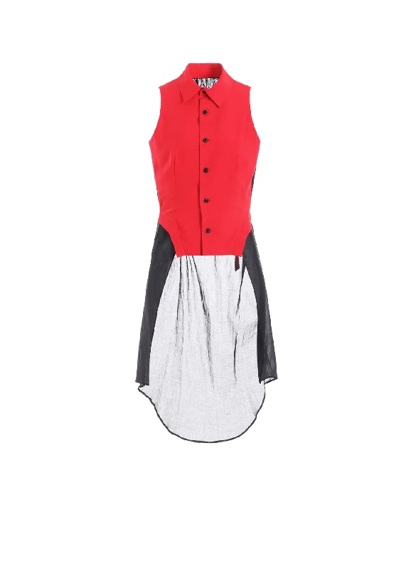 Men's Coats for BikingBACK SATIN CROSS COLLAR LONG VEST
