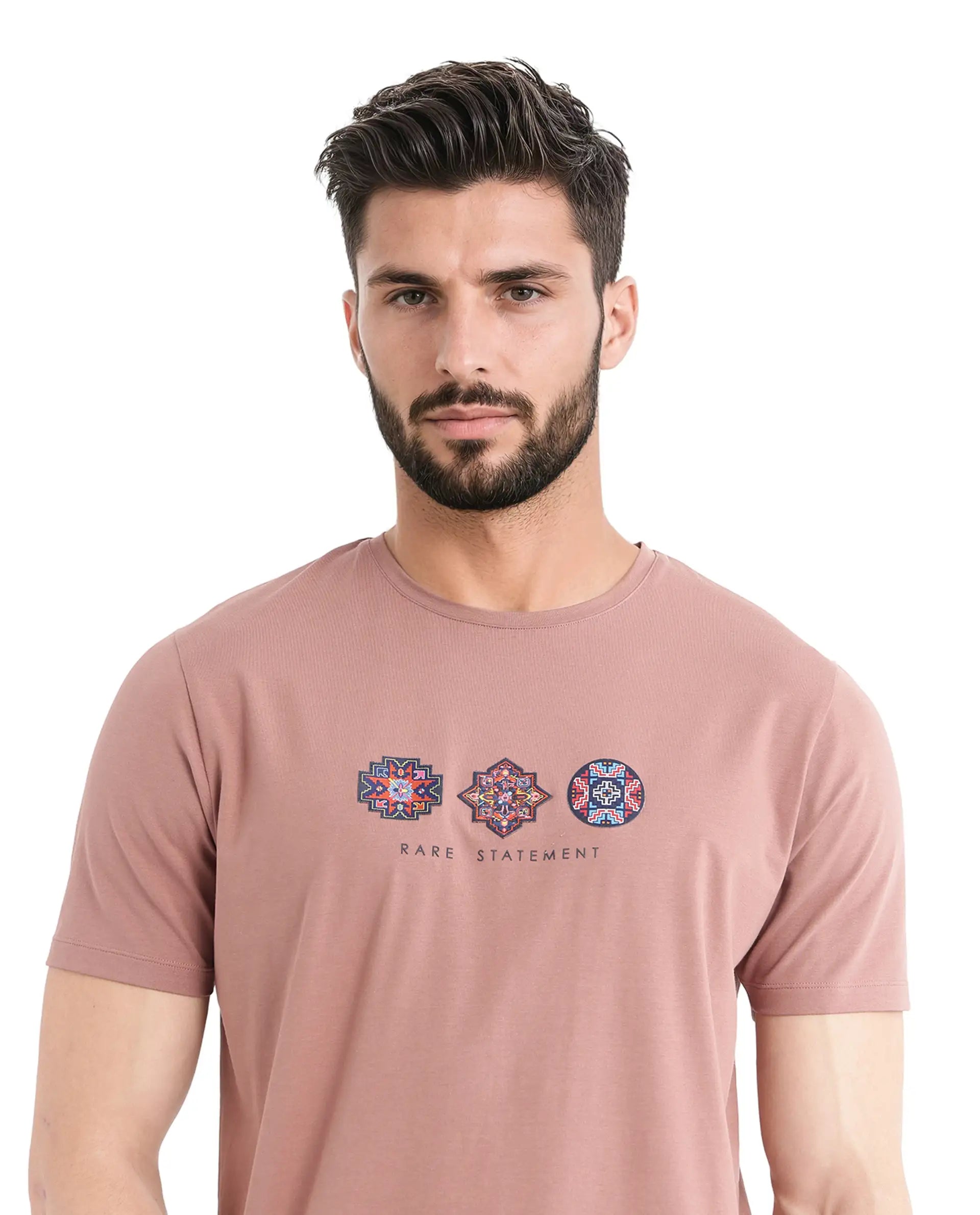 Men's Shirts for HikingRare Rabbit Men's Merlo Dusky Brown Cotton Fabric Half Sleeve Crew Neck Regular Fit Graphic Print T-Shirt Men's Shirts for HikingRare Rabbit Men's Merlo Dusky Brown Cotton Fabric Half Sleeve Crew Neck Regular Fit Graphic Print T-Shirt