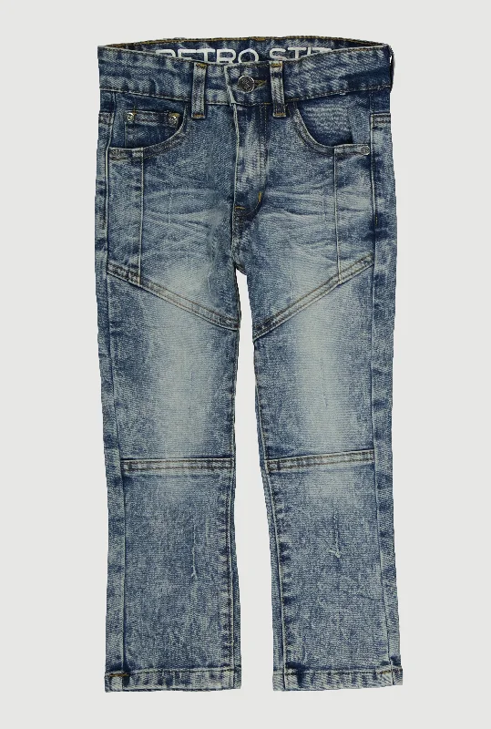 Fashion-Forward Men's JeansLittle Boys Decorative Stitch Distressed Skinny Jeans