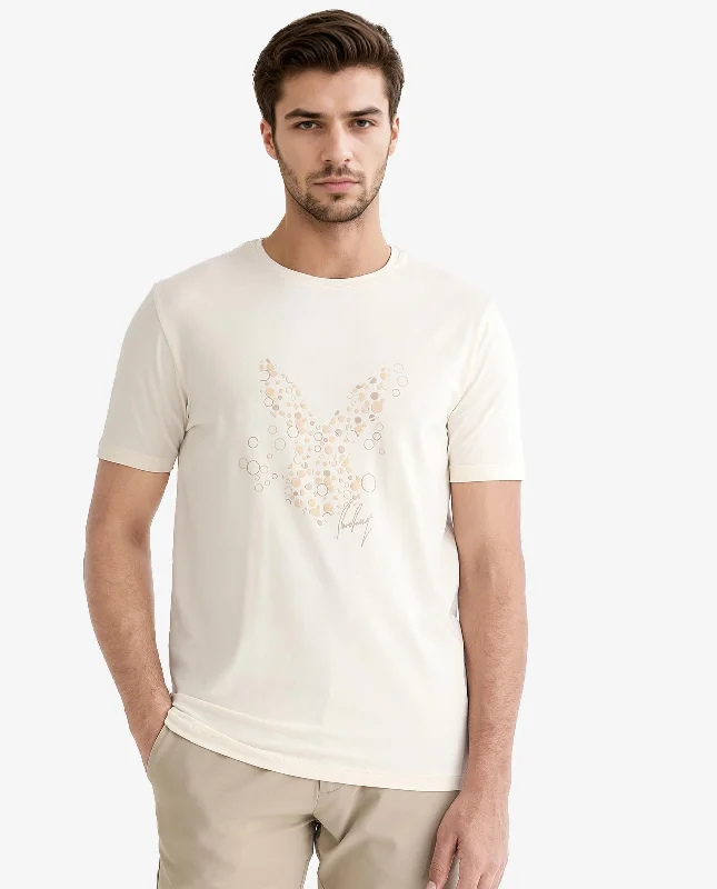 Men's Shirts with CollarsRare Rabbit Men's Kerwin Beige Crew Neck HD Print Logo on Chest Half Sleeves Regular Fit T-Shirt Men's Shirts with CollarsRare Rabbit Men's Kerwin Beige Crew Neck HD Print Logo on Chest Half Sleeves Regular Fit T-Shirt
