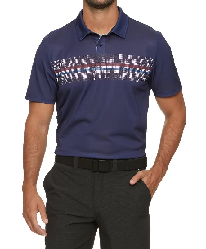 Men's Shirts with CollarsPeoria Ombre Stripe Performance Polo Shirt In Navy Combo