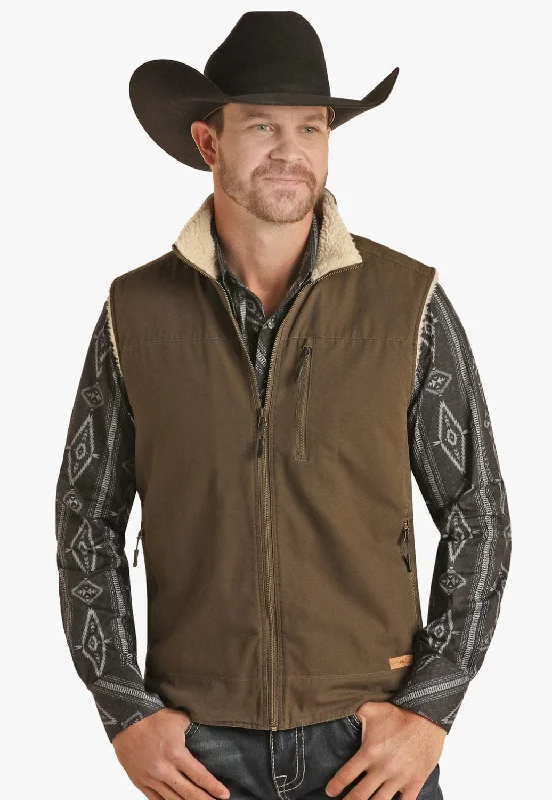 Men's Coats with Adjustable HemsPowder River Mens Brushed Cotton Canvas Vest