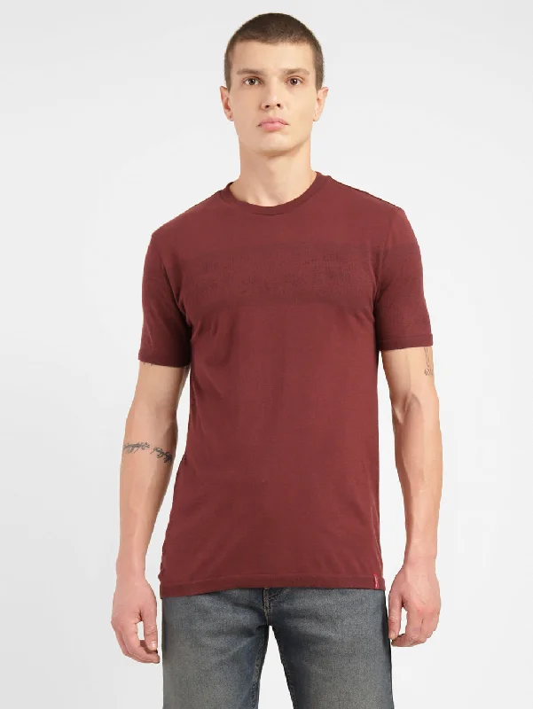 Men's Shirts with Snap ButtonsMen's Solid Crew Neck T-shirt Maroon