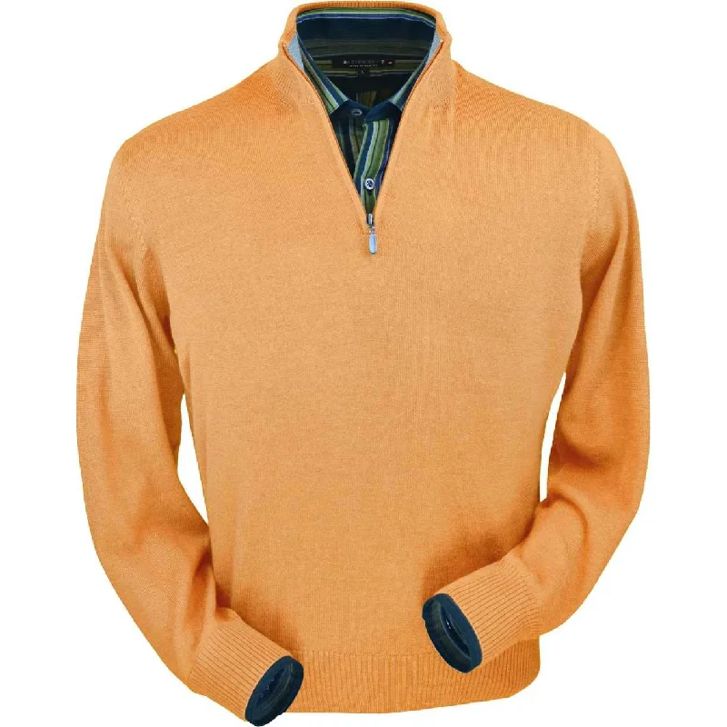 Essential Men's V-Neck SweatersRoyal Alpaca Half-Zip Mock Neck Sweater in Melon Heather by Peru Unlimited Essential Men's V-Neck SweatersRoyal Alpaca Half-Zip Mock Neck Sweater in Melon Heather by Peru Unlimited