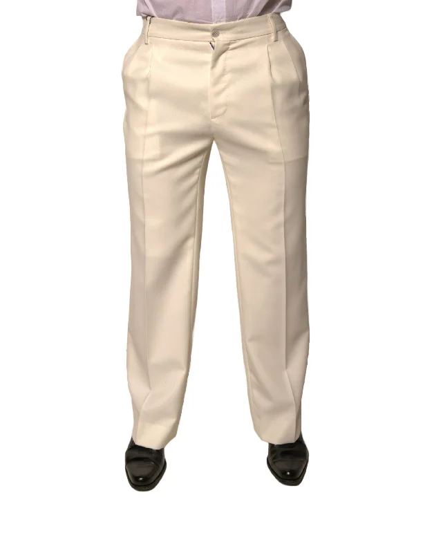 Wash and Wear Men's JeansDolce & Gabbana ivory Straight Dress Men's Pants