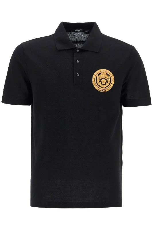 Men's Shirts with Wingtip CollarsVersace Men's Chain Crest Polo Shirt