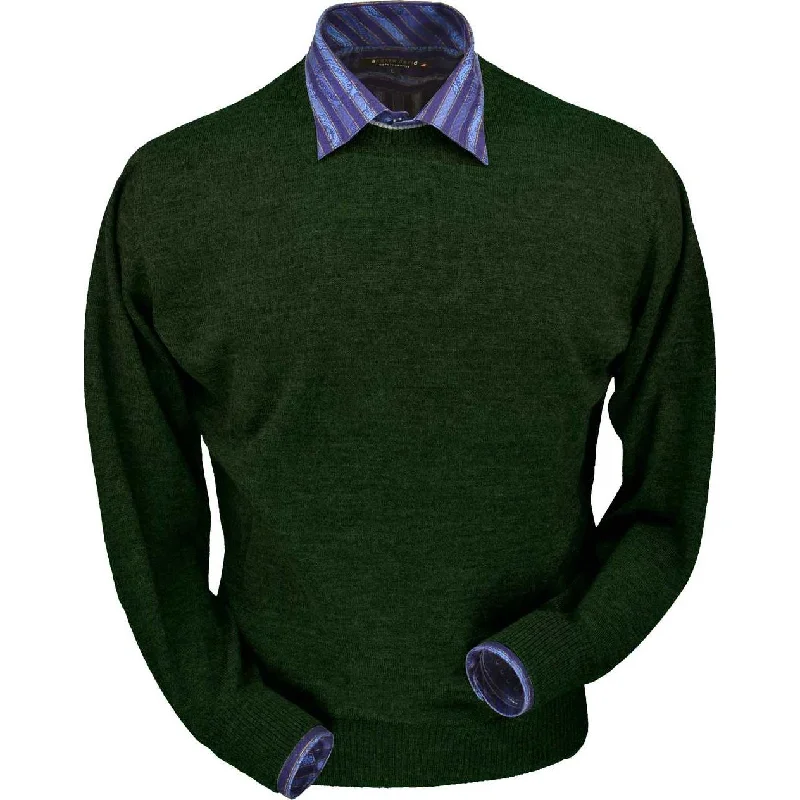 Men's Sweaters with Tapered ShapesRoyal Alpaca Crew Neck Sweater in Hunter Green Heather by Peru Unlimited Men's Sweaters with Tapered ShapesRoyal Alpaca Crew Neck Sweater in Hunter Green Heather by Peru Unlimited