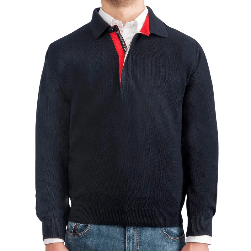 Men's Sweaters with Drawstring WaistbandsGreen Coast Italian Sweater 422 Blu (Navy Blue)  Col. #1