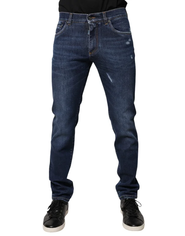 Men's Jeans in Unique PatternsDolce & Gabbana Cotton Logo Print Slim Fit Men's Jeans Men's Jeans in Unique PatternsDolce & Gabbana Cotton Logo Print Slim Fit Men's Jeans