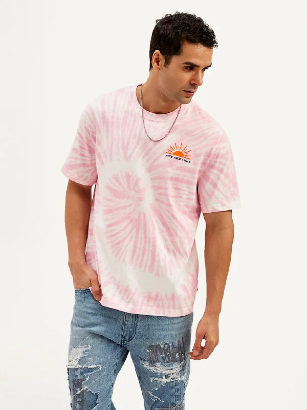 Men's Shirts with Snap ButtonsMen's Tie-Dye Crew Neck T-Shirt