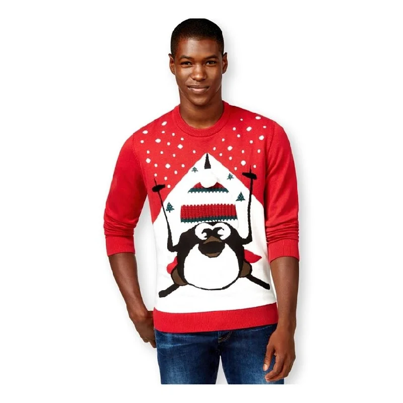 Men's Sweaters with Elastic WaistbandsAmerican Rag Mens Penguin Ski Pullover Sweater, Red, Medium Men's Sweaters with Elastic WaistbandsAmerican Rag Mens Penguin Ski Pullover Sweater, Red, Medium