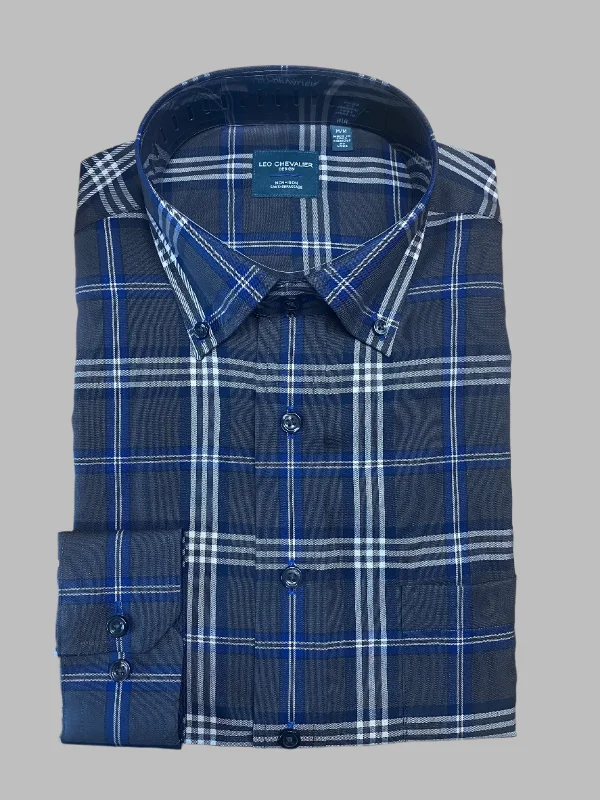 Men's Hunting Shirts for Camouflage and ComfortLeo Chevalier Button Down Non Iron Sport Shirt - Grey Check 623483 3898 Men's Hunting Shirts for Camouflage and ComfortLeo Chevalier Button Down Non Iron Sport Shirt - Grey Check 623483 3898
