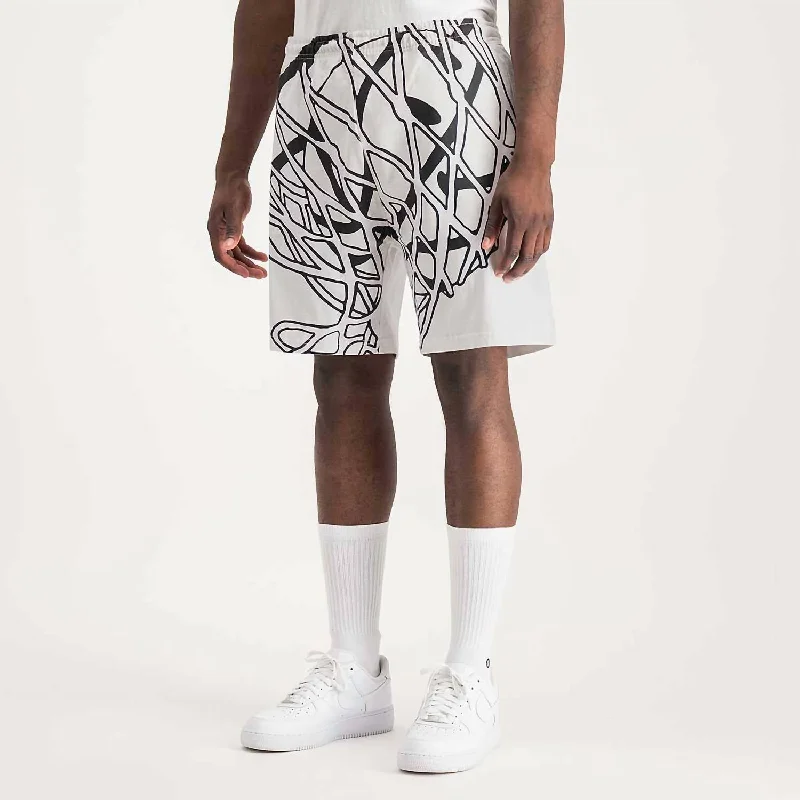 Men's Short-Inseam Dress Pants for StyleMen's Smiley In The Net Uv Shorts In White/black