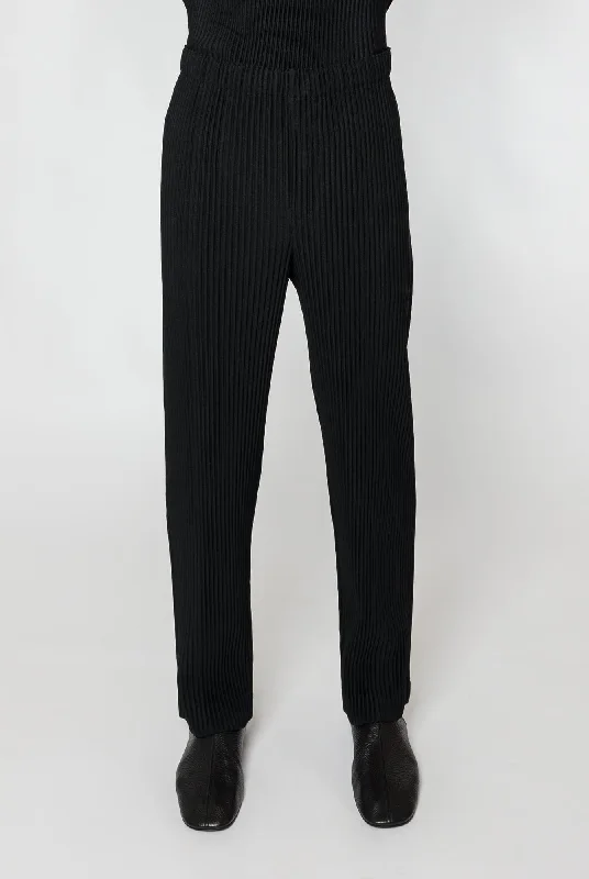 Men's Coats with Patchwork DesignsHomme Plissé Issey Miyake Basics Straight Leg Trousers in Black