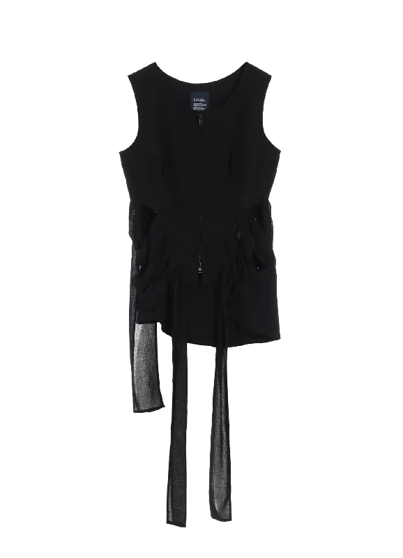 Men's Coats for SnowshoeingGAUZE RIBBON LACE-UP VEST