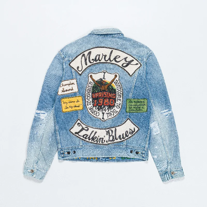 Men's Coats with Wind-Resistant Fabric14oz Denim MARLEY UPRISING Jacket - Light