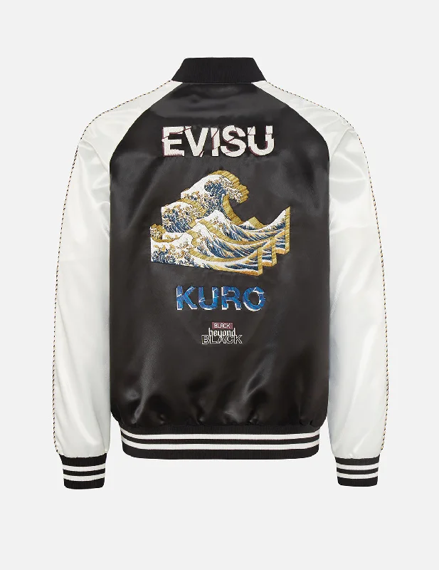 Men's Coats with Ripstop Fabric3D Ukiyo-E Embroidered Souvenir Jacket
