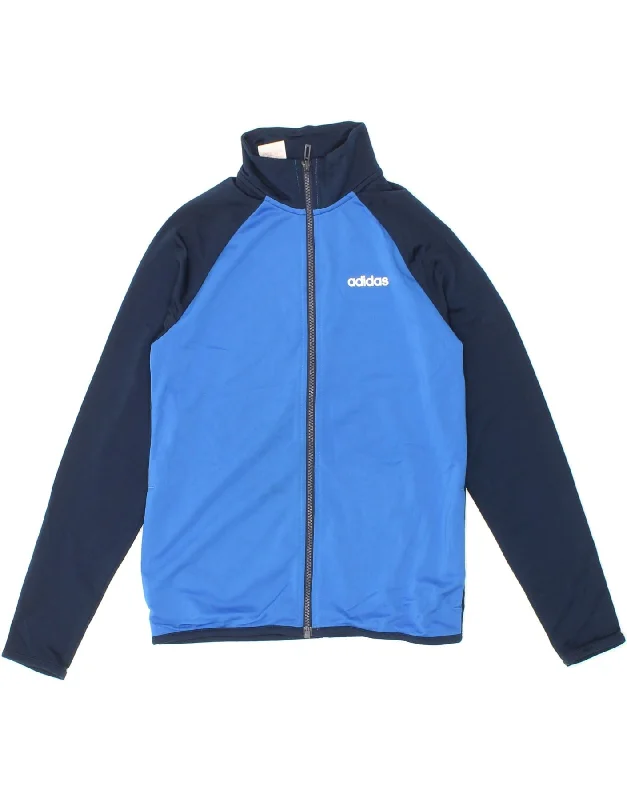 Men's Coats with Hidden PocketsADIDAS Boys Graphic Tracksuit Top Jacket 11-12 Years Blue Colourblock Men's Coats with Hidden PocketsADIDAS Boys Graphic Tracksuit Top Jacket 11-12 Years Blue Colourblock